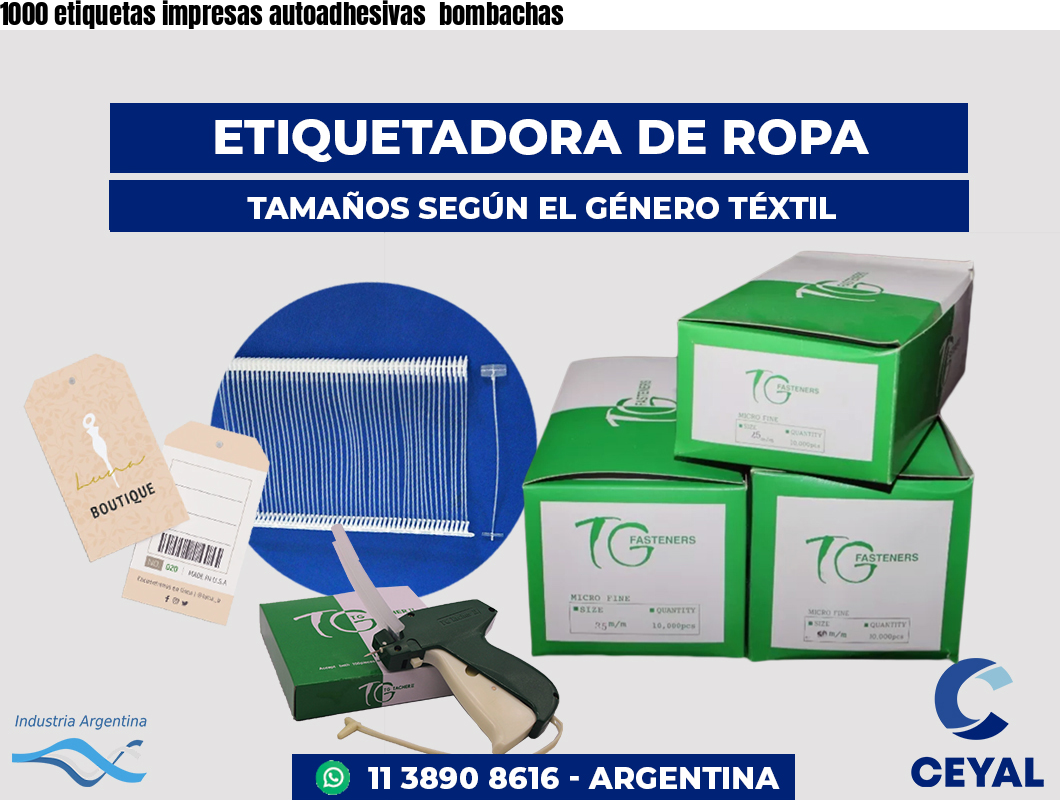 1000 etiquetas impresas autoadhesivas bombachas