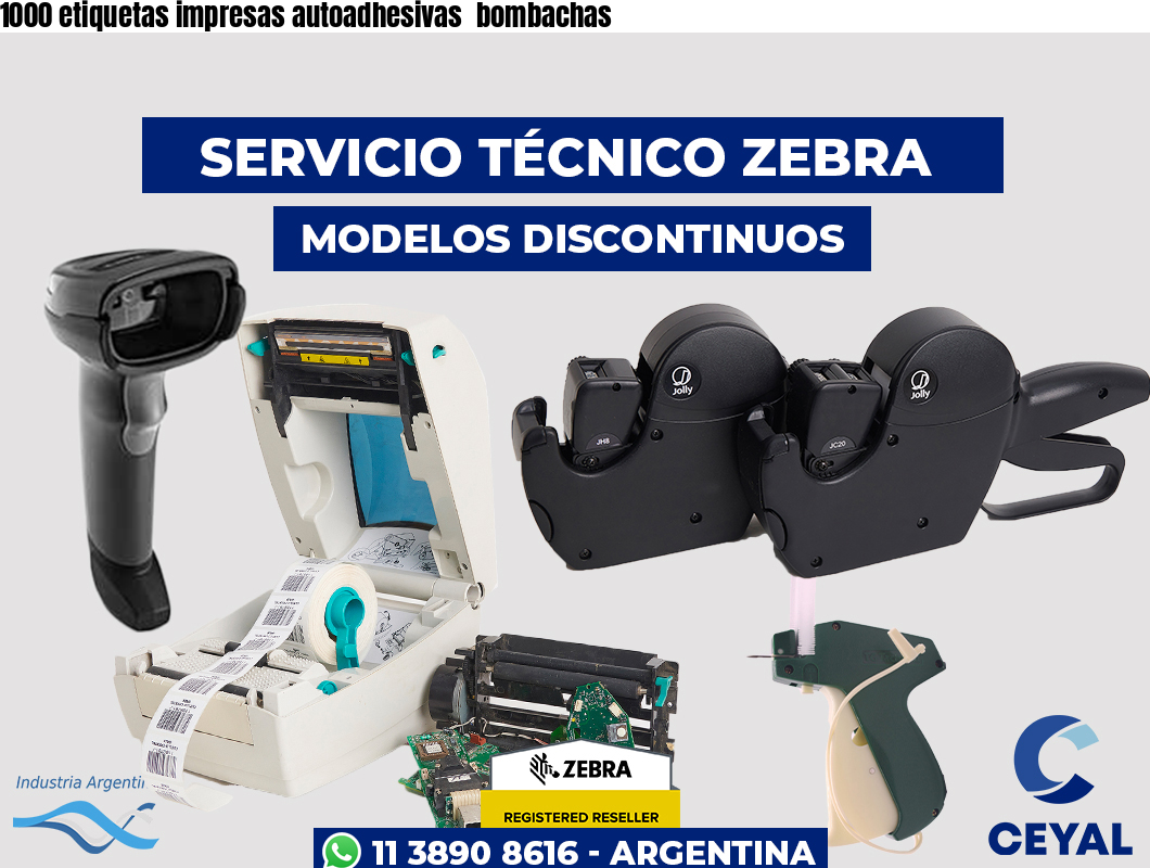 1000 etiquetas impresas autoadhesivas bombachas