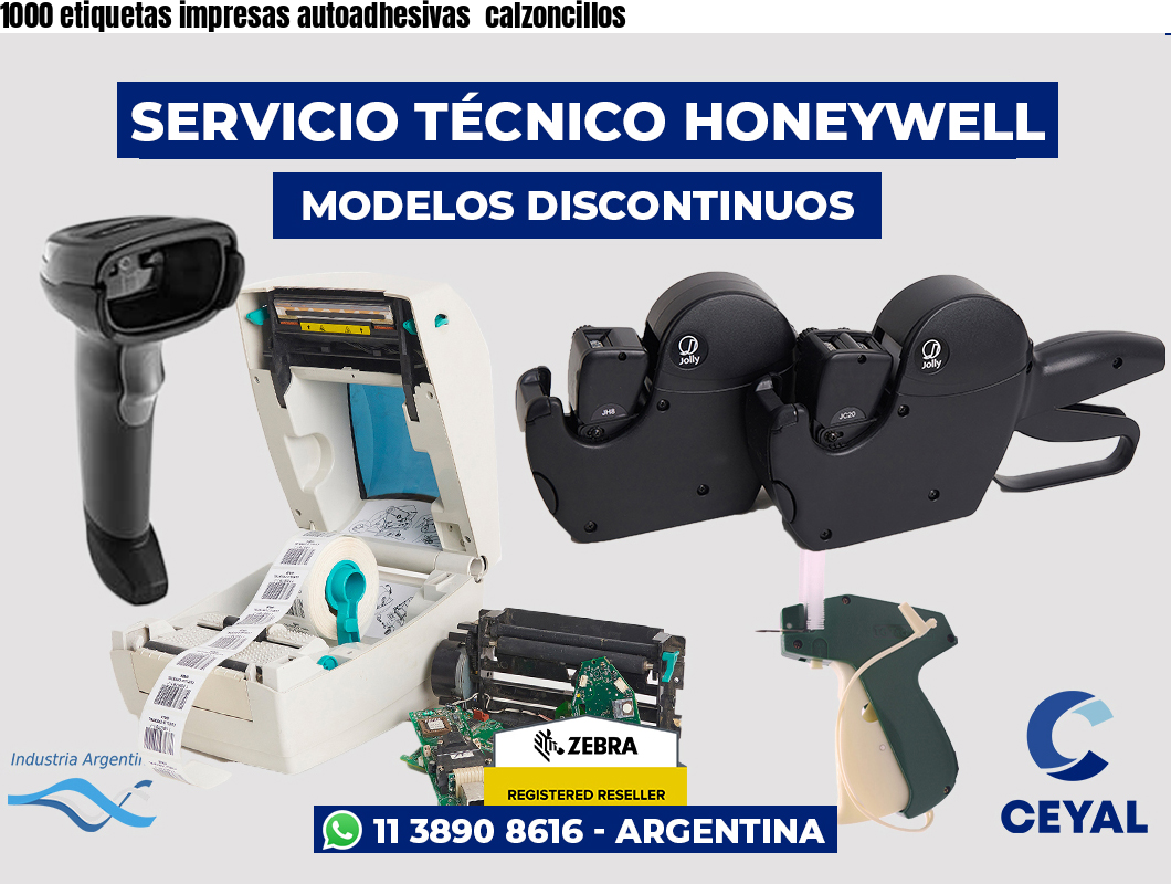 1000 etiquetas impresas autoadhesivas calzoncillos