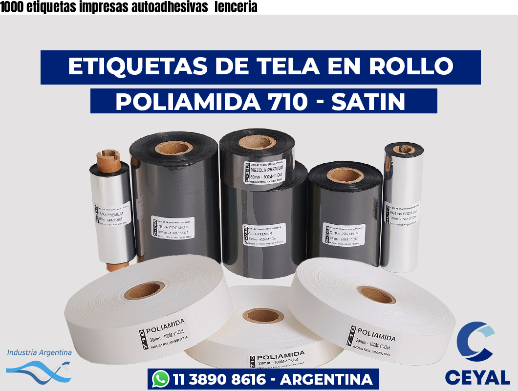 1000 etiquetas impresas autoadhesivas  lenceria