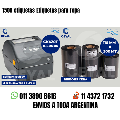 1500 etiquetas Etiquetas para ropa