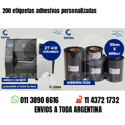 200 etiquetas adhesivas personalizadas