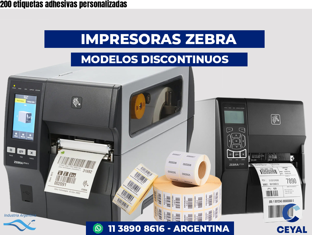200 etiquetas adhesivas personalizadas