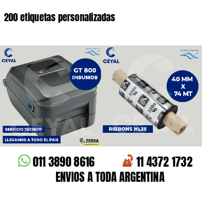 200 etiquetas personalizadas