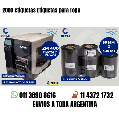 2000 etiquetas Etiquetas para ropa