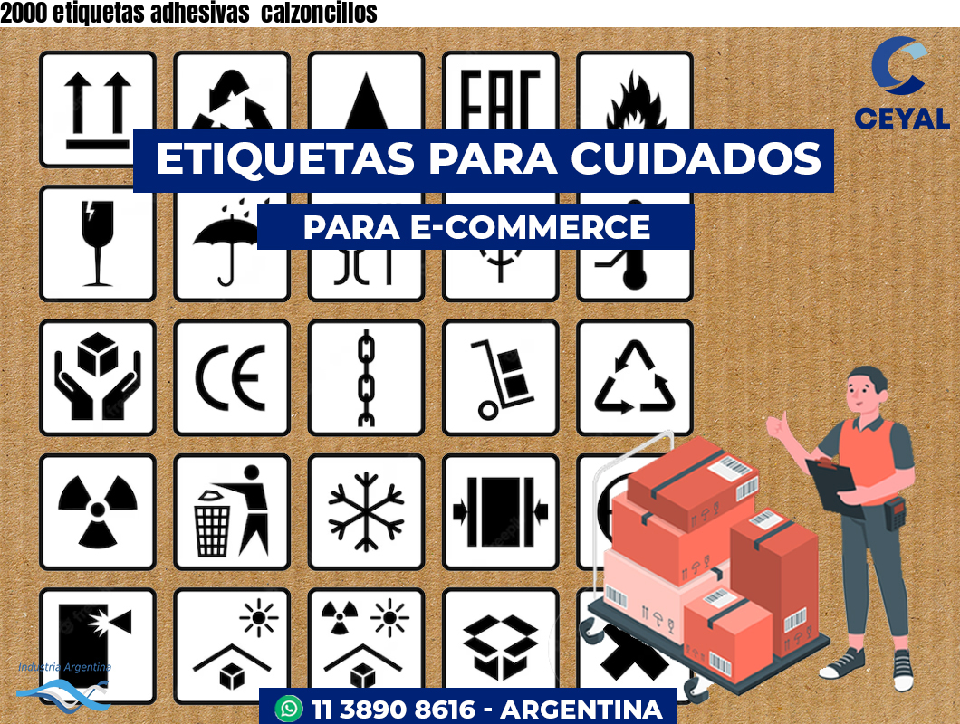 2000 etiquetas adhesivas  calzoncillos