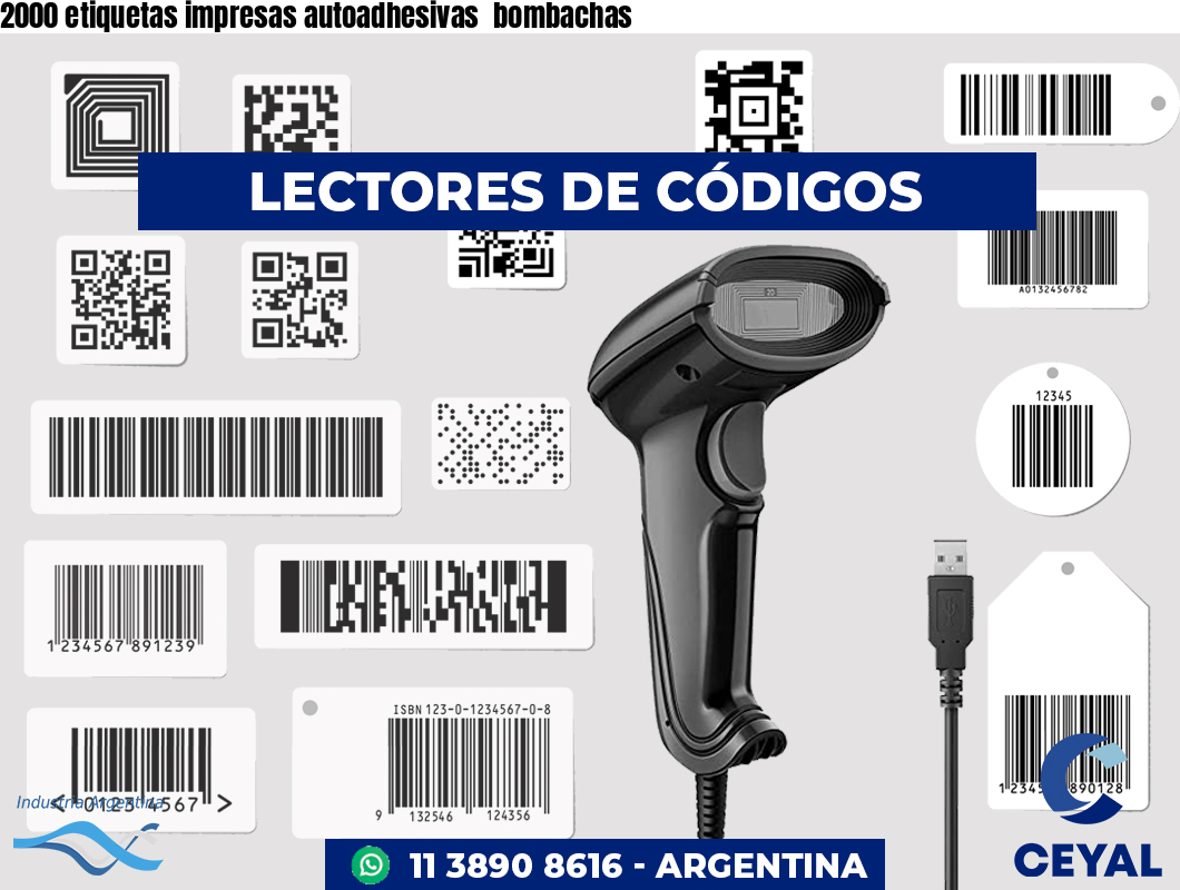2000 etiquetas impresas autoadhesivas bombachas