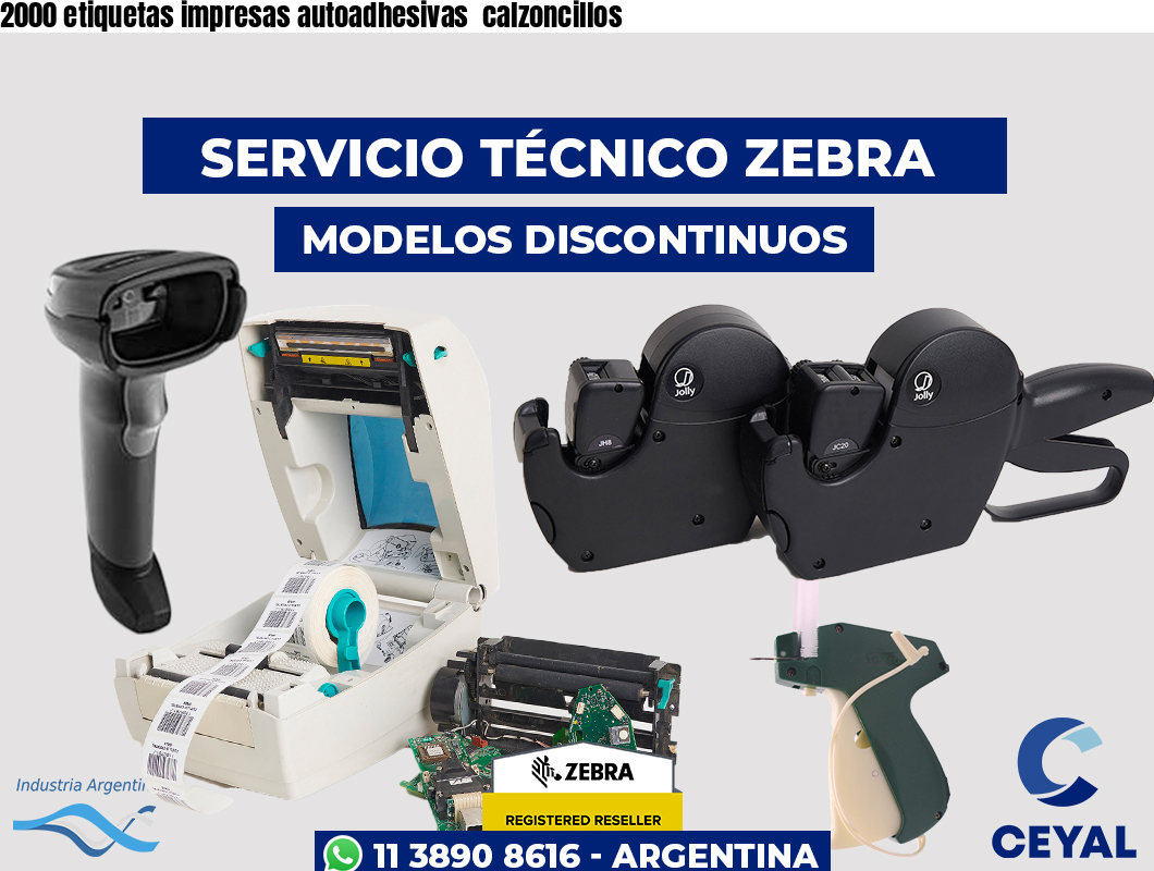 2000 etiquetas impresas autoadhesivas calzoncillos