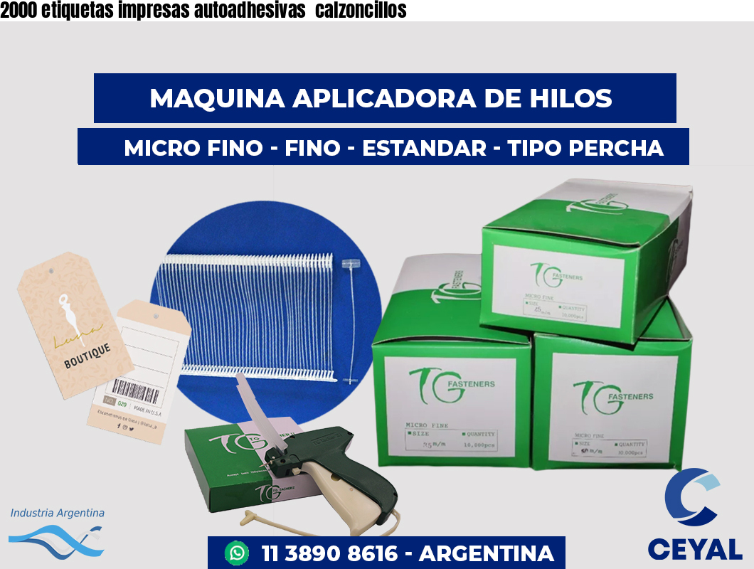 2000 etiquetas impresas autoadhesivas calzoncillos