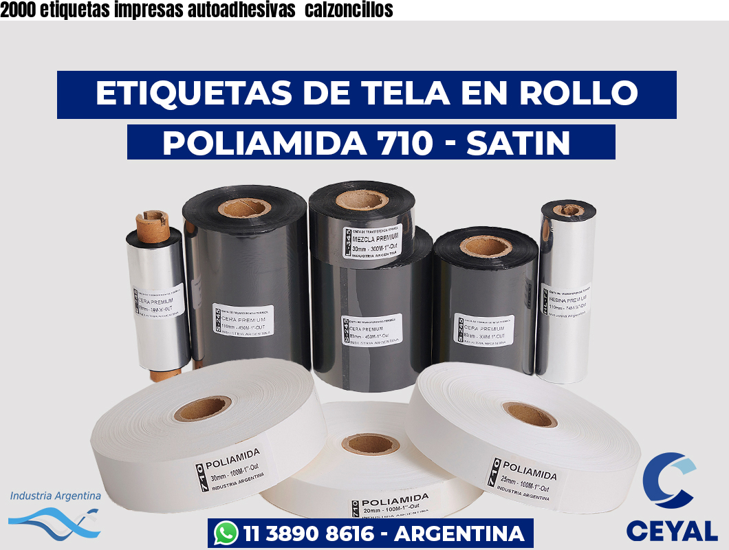 2000 etiquetas impresas autoadhesivas  calzoncillos