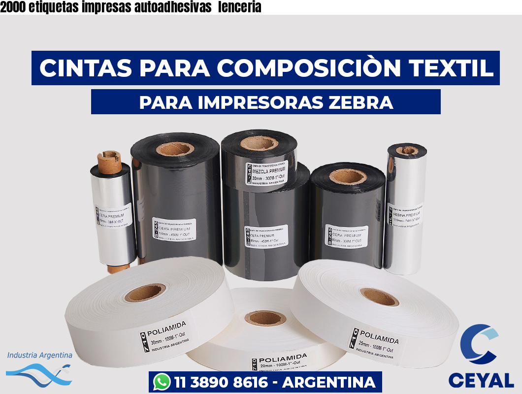 2000 etiquetas impresas autoadhesivas  lenceria