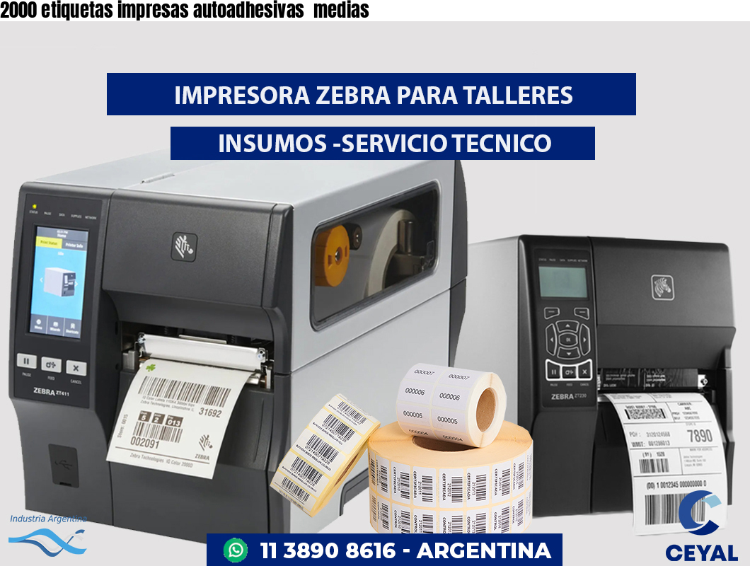 2000 etiquetas impresas autoadhesivas medias