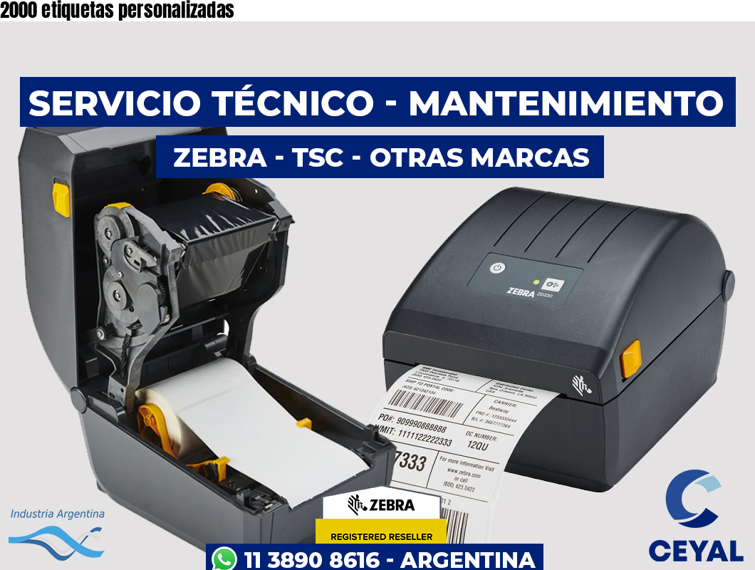 2000 etiquetas personalizadas