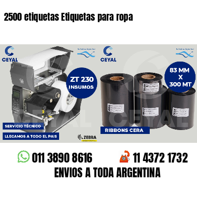 2500 etiquetas Etiquetas para ropa