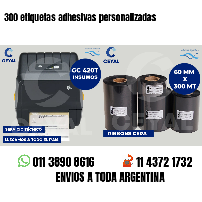 300 etiquetas adhesivas personalizadas