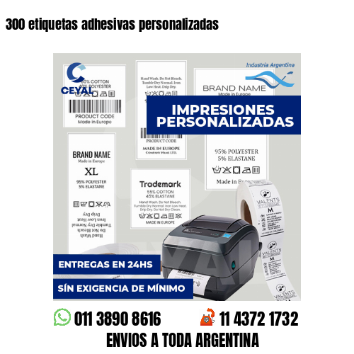 300 etiquetas adhesivas personalizadas