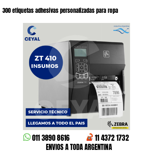 300 etiquetas adhesivas personalizadas para ropa
