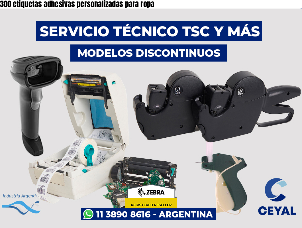 300 etiquetas adhesivas personalizadas para ropa