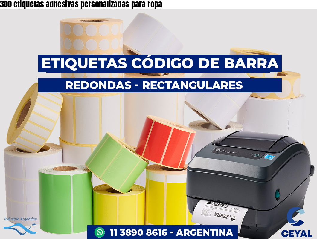 300 etiquetas adhesivas personalizadas para ropa