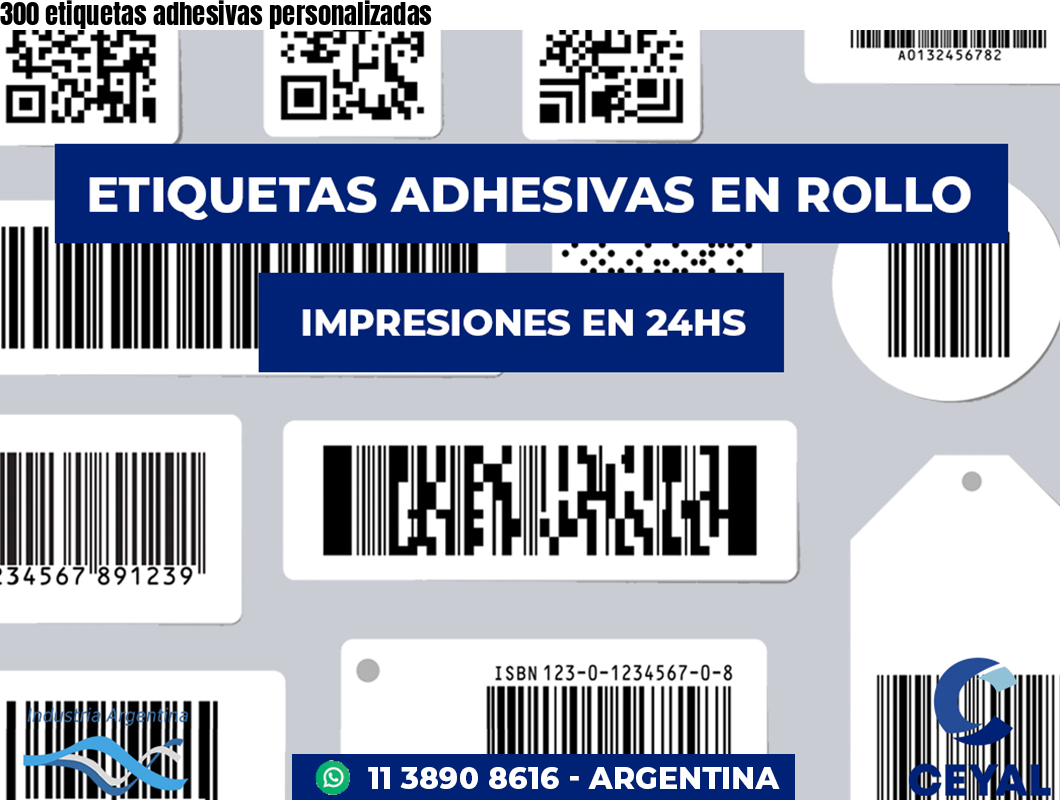 300 etiquetas adhesivas personalizadas
