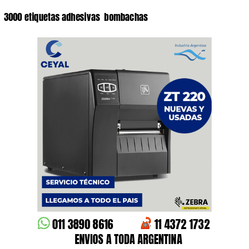 3000 etiquetas adhesivas bombachas