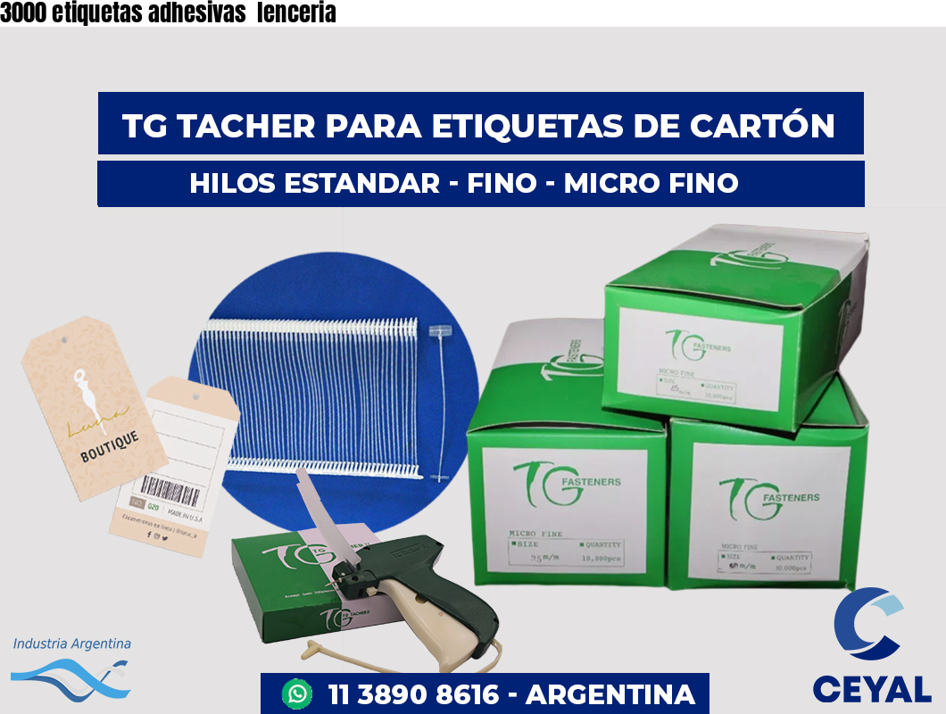 3000 etiquetas adhesivas  lenceria