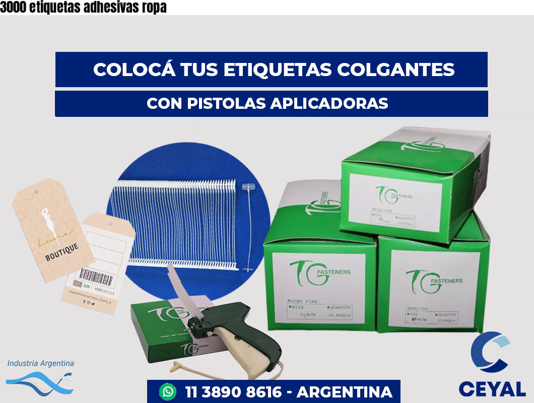3000 etiquetas adhesivas ropa