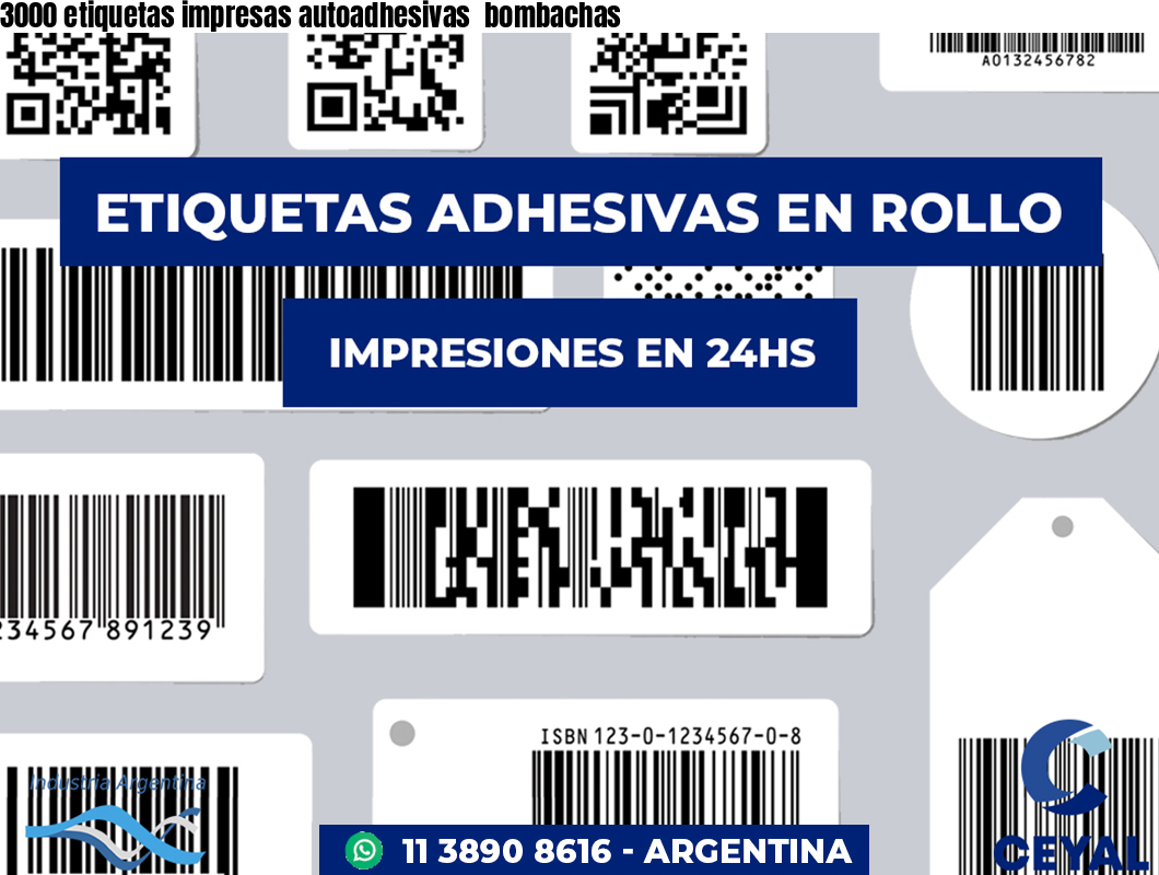 3000 etiquetas impresas autoadhesivas  bombachas