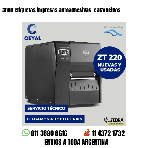 3000 etiquetas impresas autoadhesivas calzoncillos