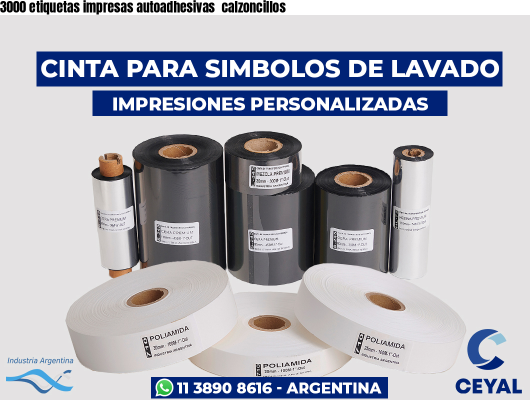 3000 etiquetas impresas autoadhesivas  calzoncillos
