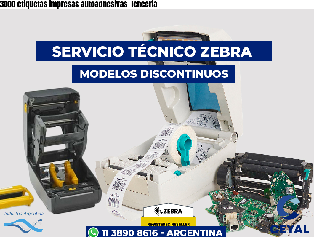 3000 etiquetas impresas autoadhesivas lenceria