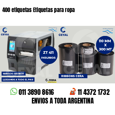 400 etiquetas Etiquetas para ropa