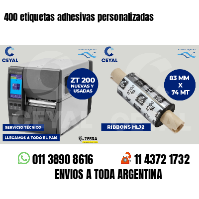 400 etiquetas adhesivas personalizadas