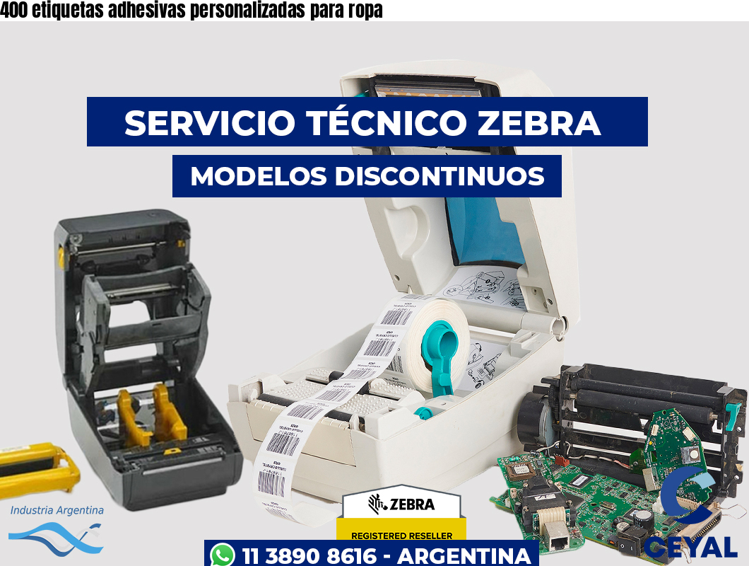 400 etiquetas adhesivas personalizadas para ropa