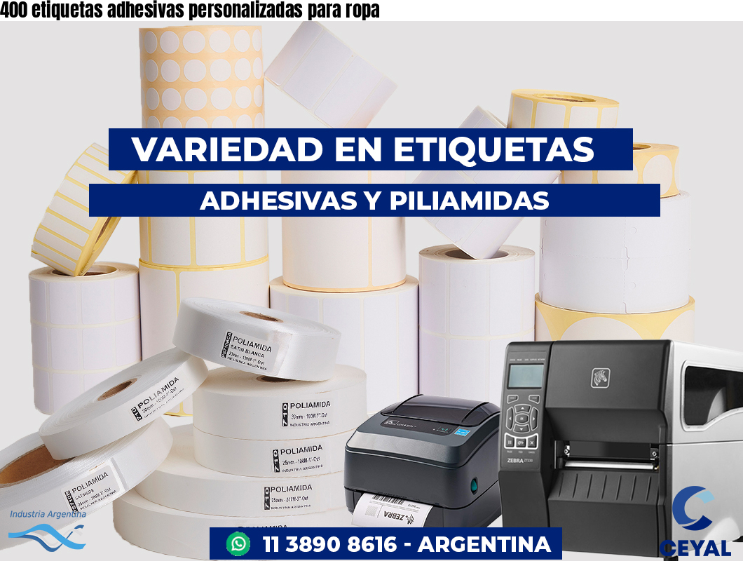 400 etiquetas adhesivas personalizadas para ropa