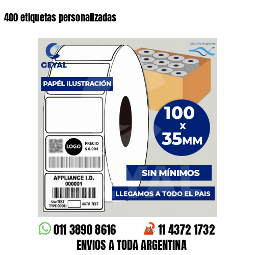 400 etiquetas personalizadas