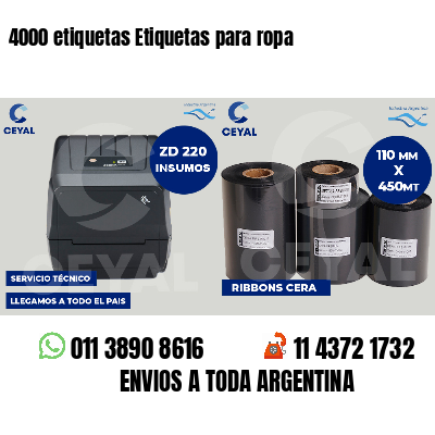 4000 etiquetas Etiquetas para ropa