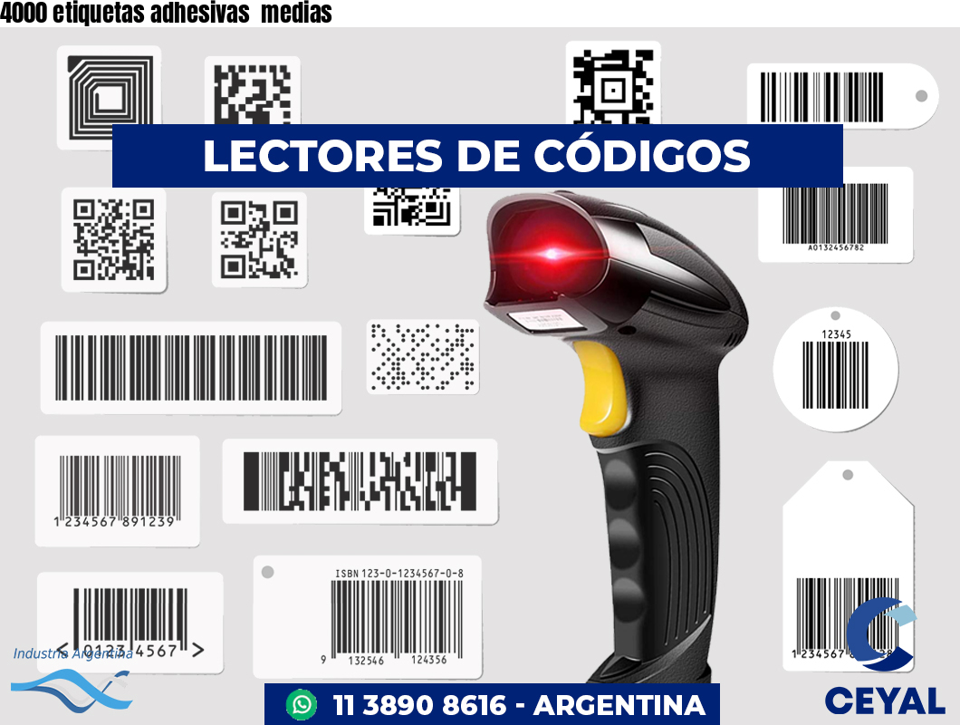 4000 etiquetas adhesivas medias