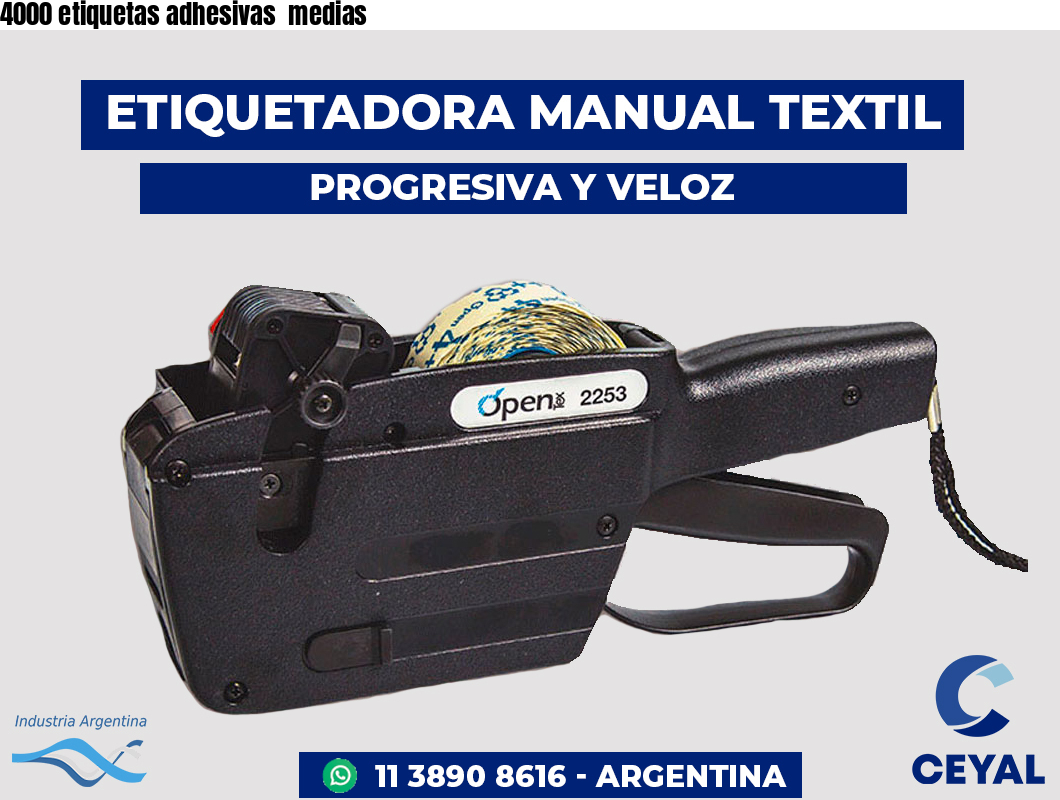 4000 etiquetas adhesivas medias