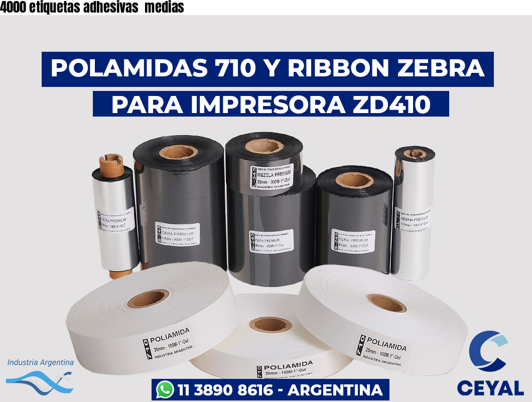 4000 etiquetas adhesivas  medias