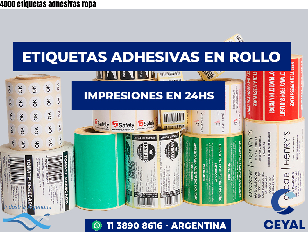 4000 etiquetas adhesivas ropa