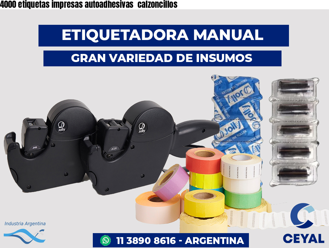 4000 etiquetas impresas autoadhesivas calzoncillos