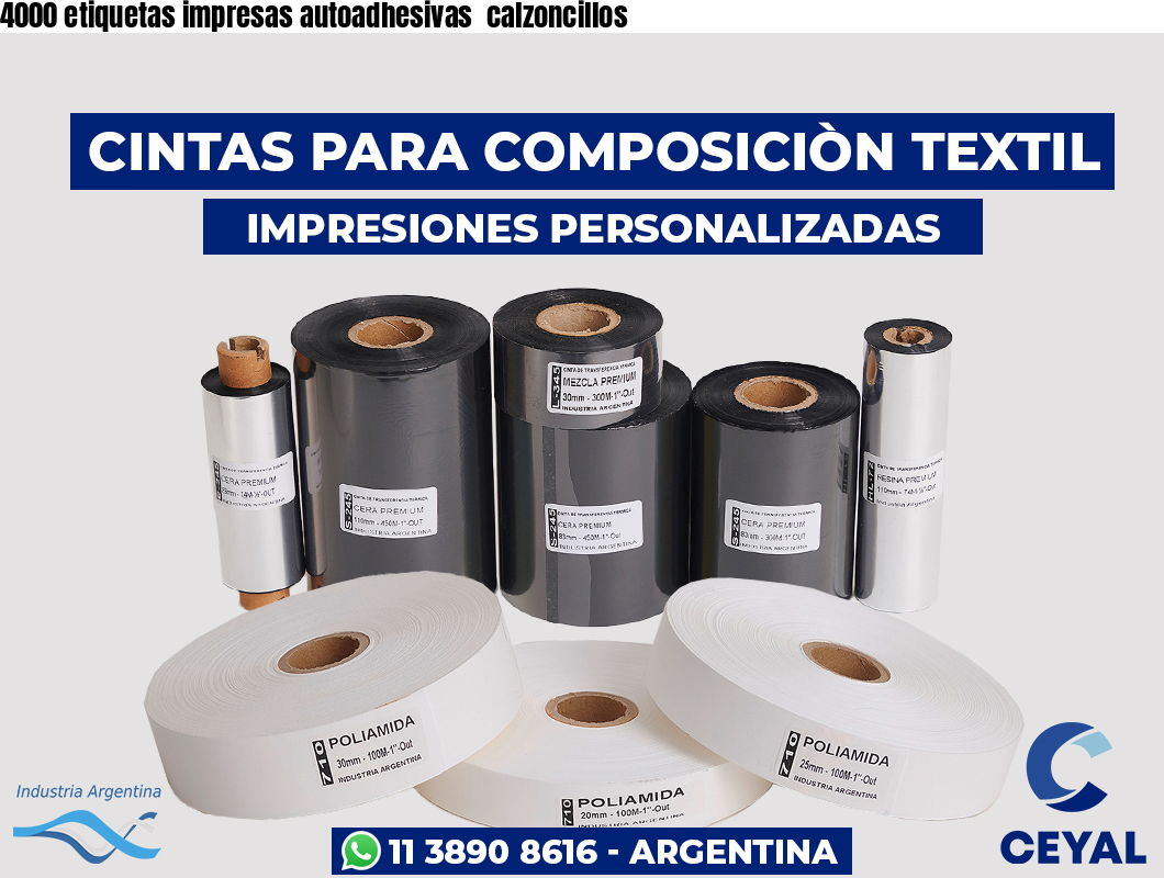 4000 etiquetas impresas autoadhesivas  calzoncillos