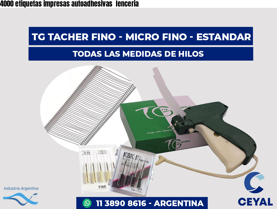 4000 etiquetas impresas autoadhesivas lenceria