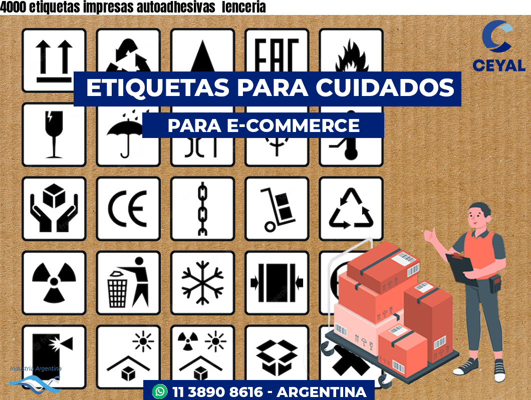 4000 etiquetas impresas autoadhesivas  lenceria