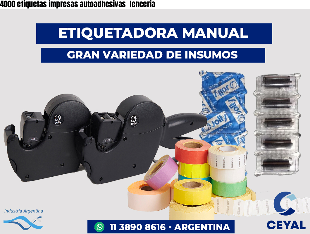 4000 etiquetas impresas autoadhesivas lenceria