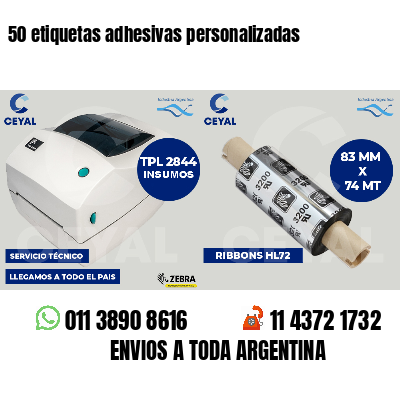 50 etiquetas adhesivas personalizadas
