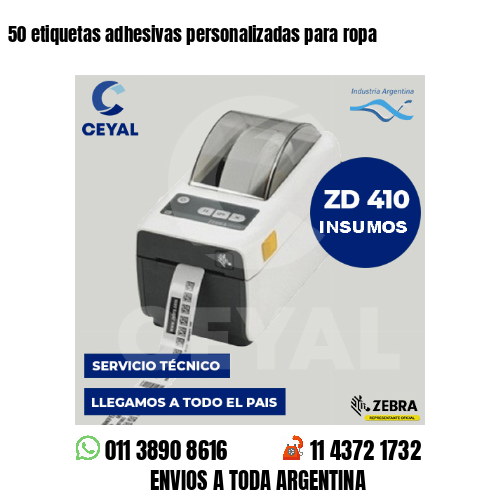50 etiquetas adhesivas personalizadas para ropa