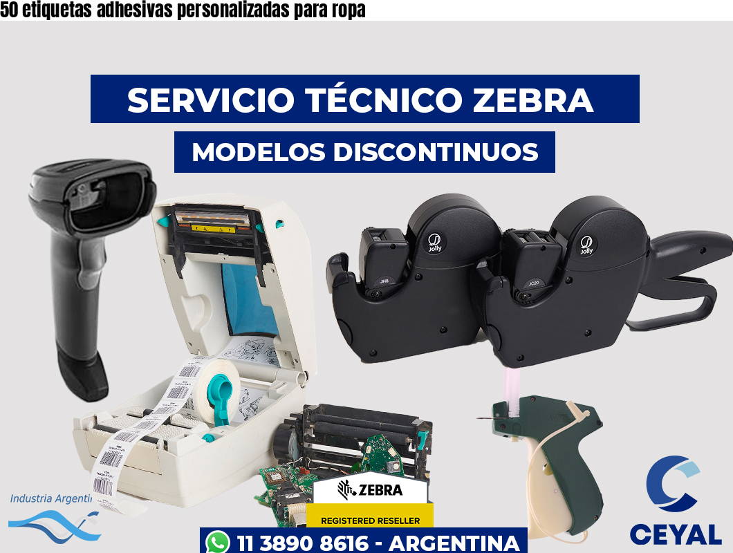 50 etiquetas adhesivas personalizadas para ropa