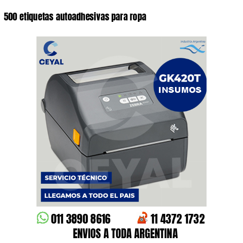 500 etiquetas autoadhesivas para ropa